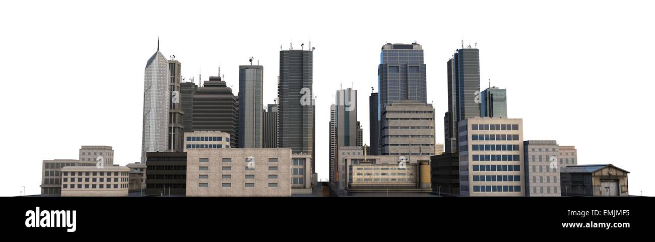City Buildings Isolated On White Stock Photo - Alamy