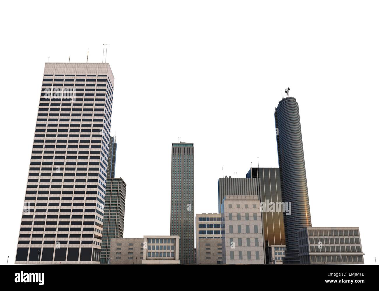 City Buildings Isolated On White Stock Photo - Alamy