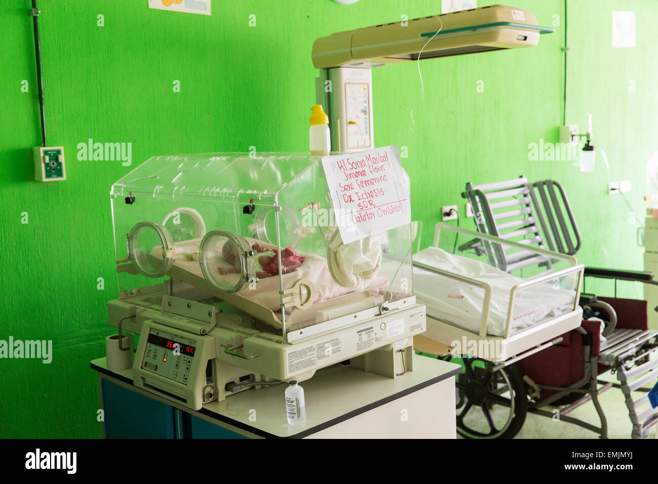 Guatemala,Jalapa,premature baby in hospital isolation ward Stock Photo