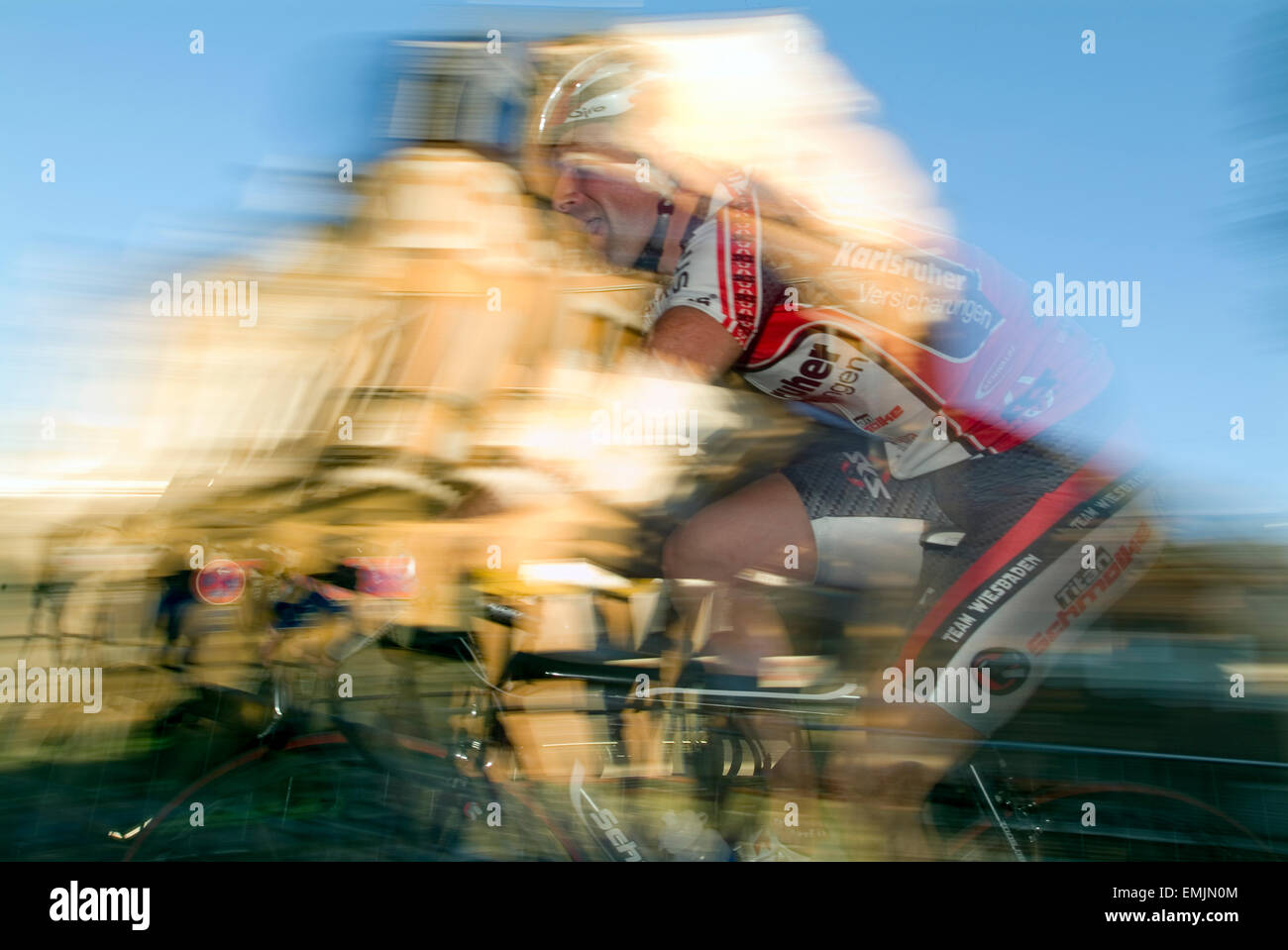Bicyclist blurred Stock Photo