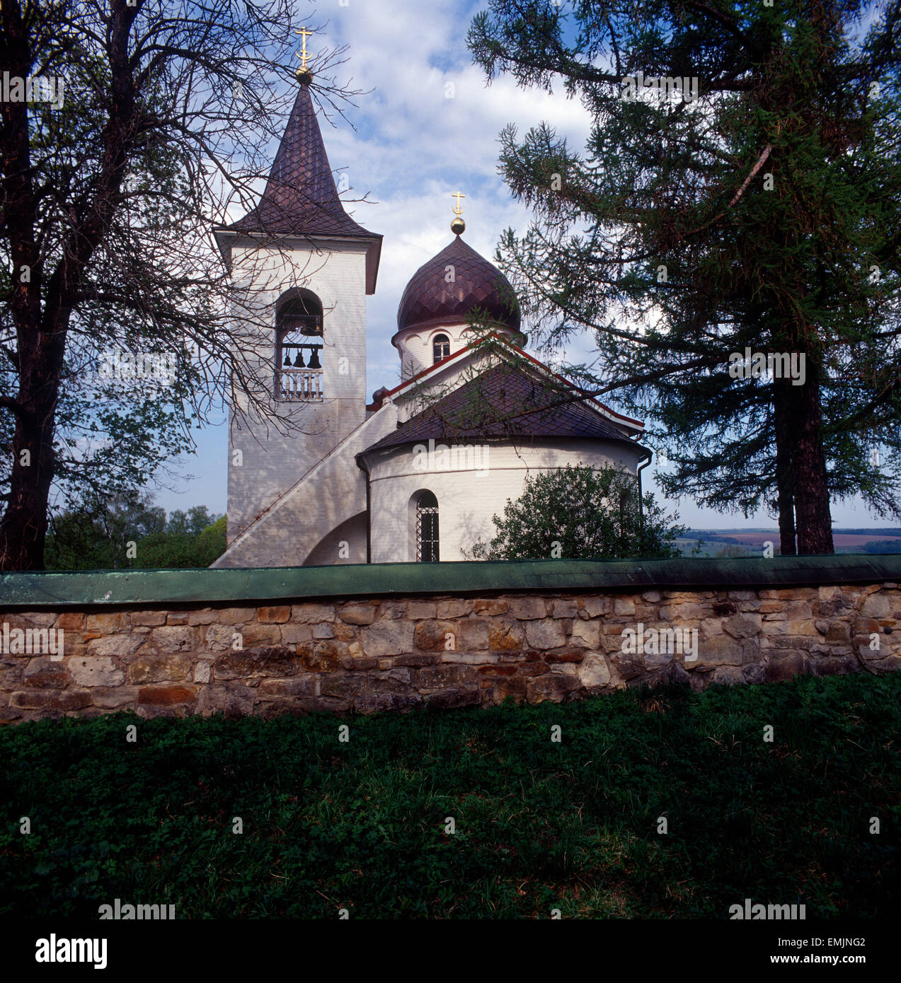 Holy Trinity Church in Byokhovo Stock Photo