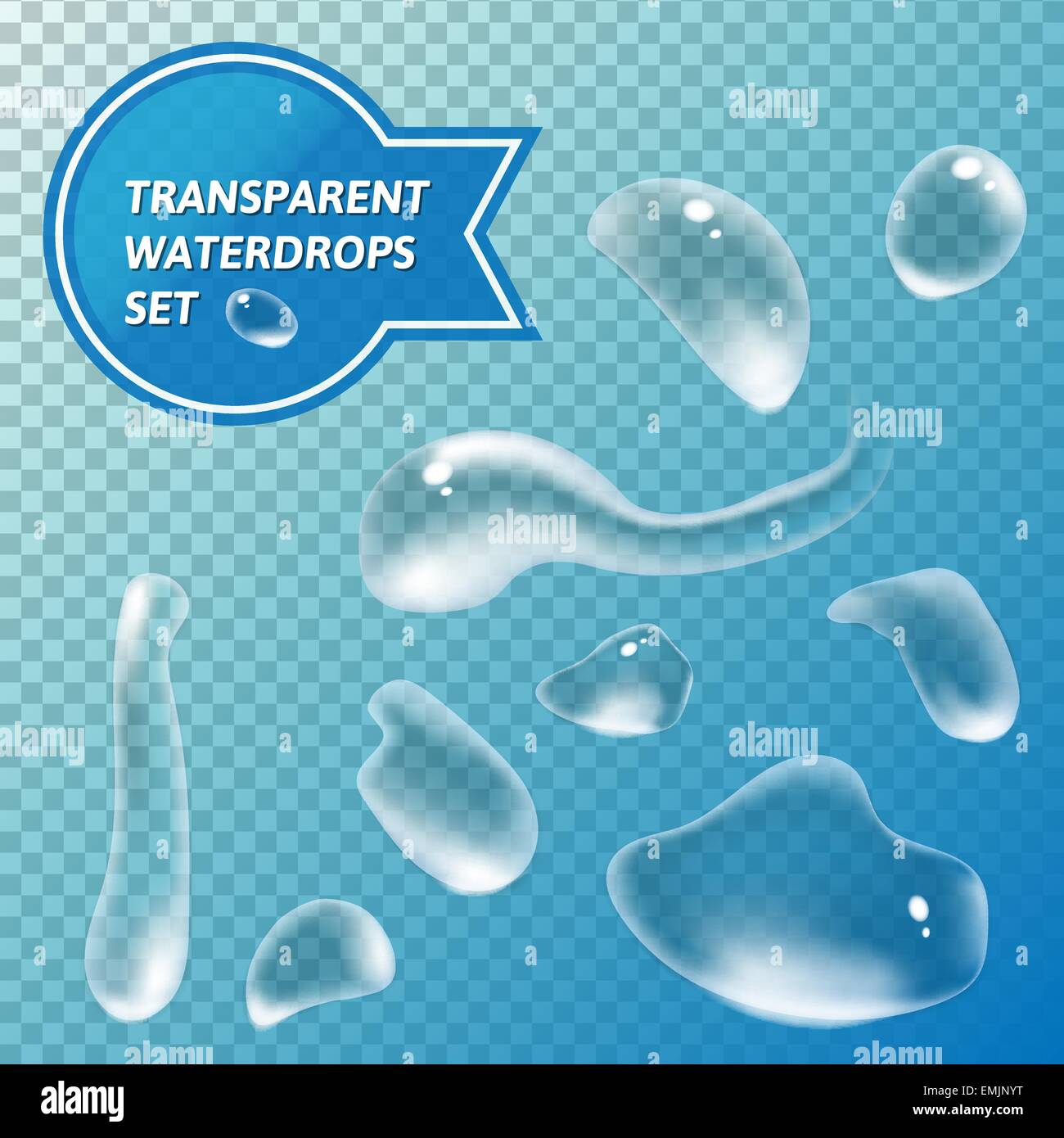 Pure clear transparent water drops realistic set isolated vector ...