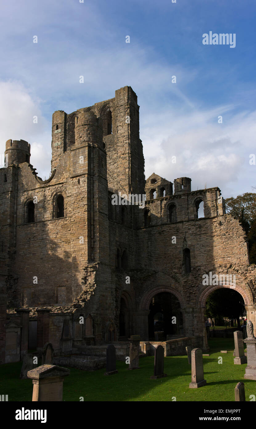 Kelso Abbey was founded in the 12th century by Tironensian monks and disestablished in the 16th century. Stock Photo