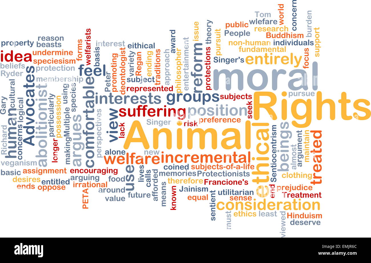 Background text pattern concept wordcloud illustration of animal rights ...