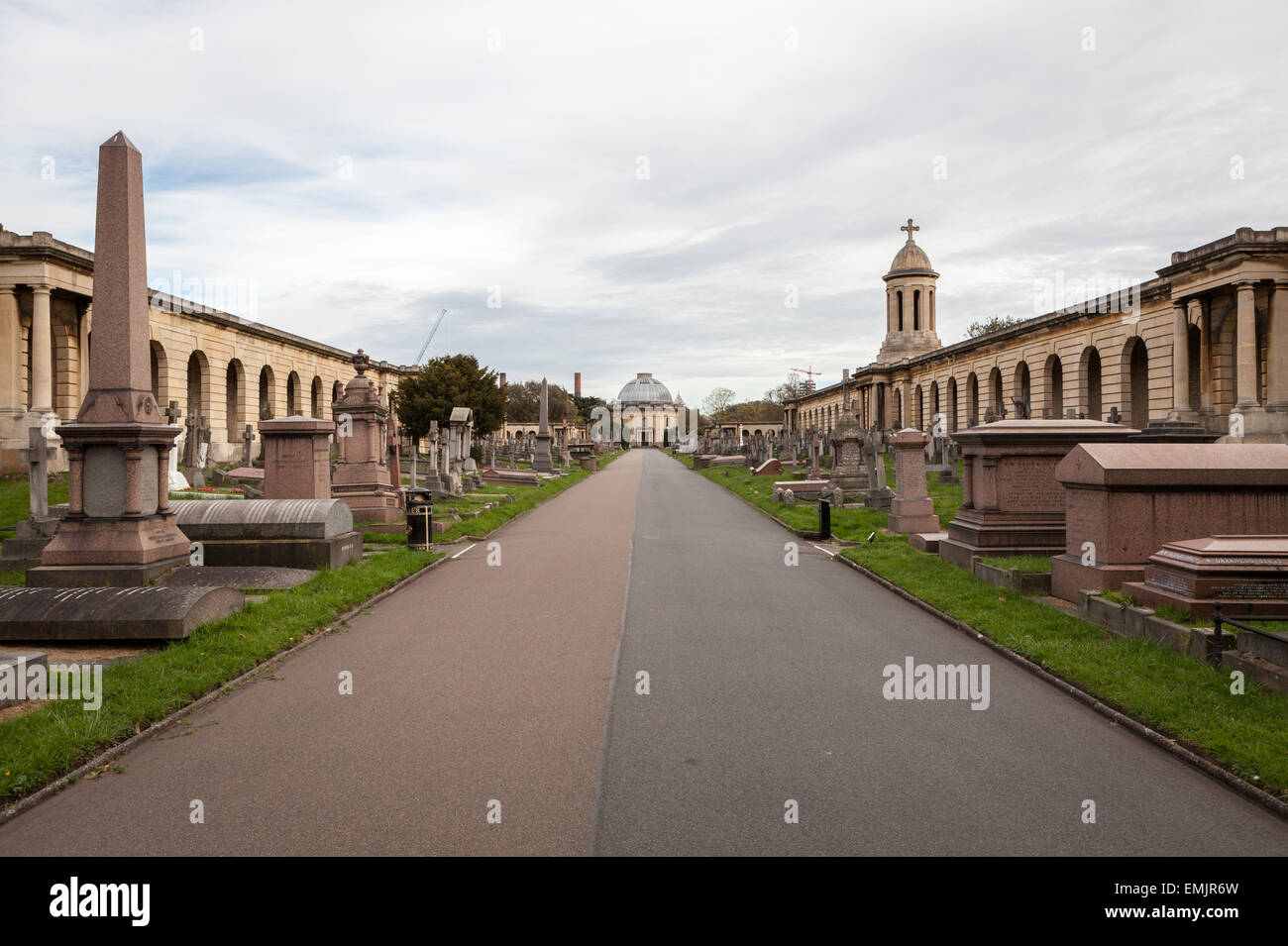 The Chapel and Colonnade, Brompton Cemetery, London Stock Photo