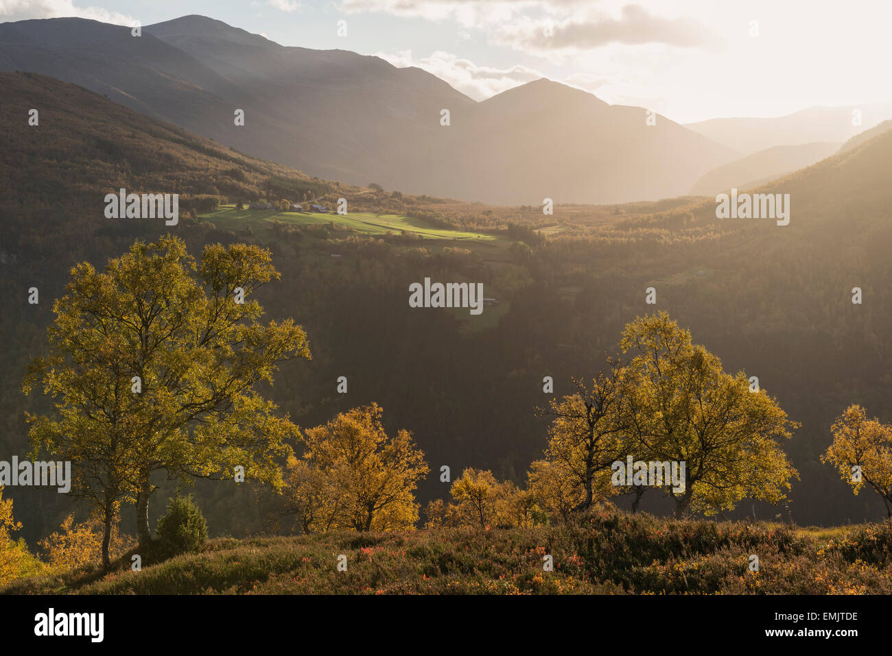 Autumn mountain landscape, Møre of Romsdal, Norway Stock Photo