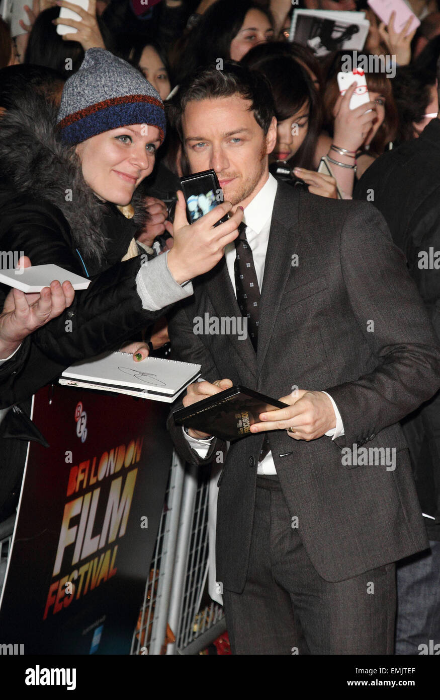 BFI London Film Festival - 'The Disappearance of Eleanor Rigby' - Official screening at the Odeon West End  Featuring: James McAvoy Where: London, United Kingdom When: 17 Oct 2014 Stock Photo