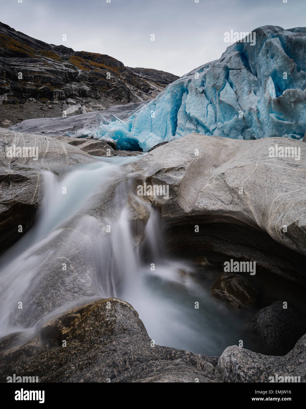 Nigardsbreen glacier in Jostedalen valley, Jostedalbreen national park, Sogn og Fjordane, Norway Stock Photo