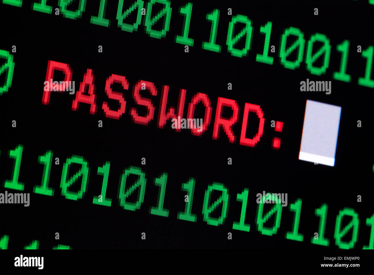 Password input on computer screen Stock Photo