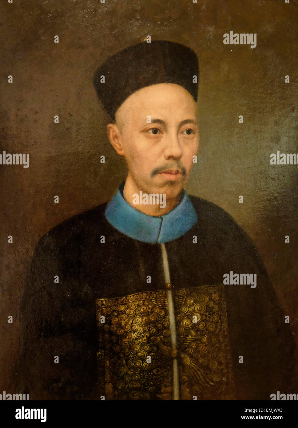 A Civil Official in Qing Dynasty - Mid to late 19th Century  Lam Qua Stock Photo