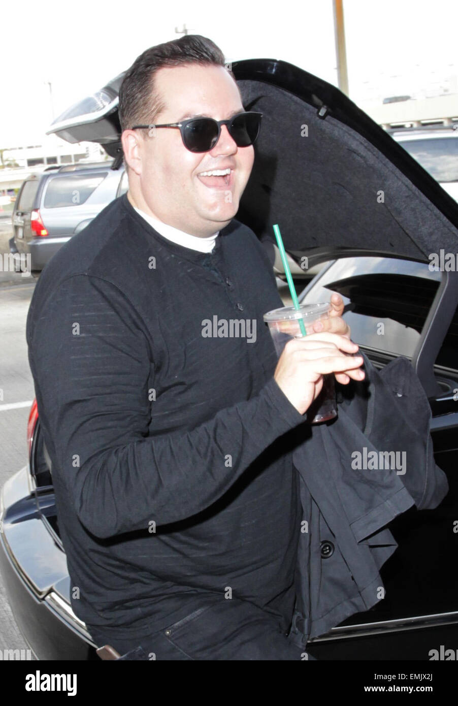 Ross Mathews departs from Los Angeles International Airport (LAX) with
