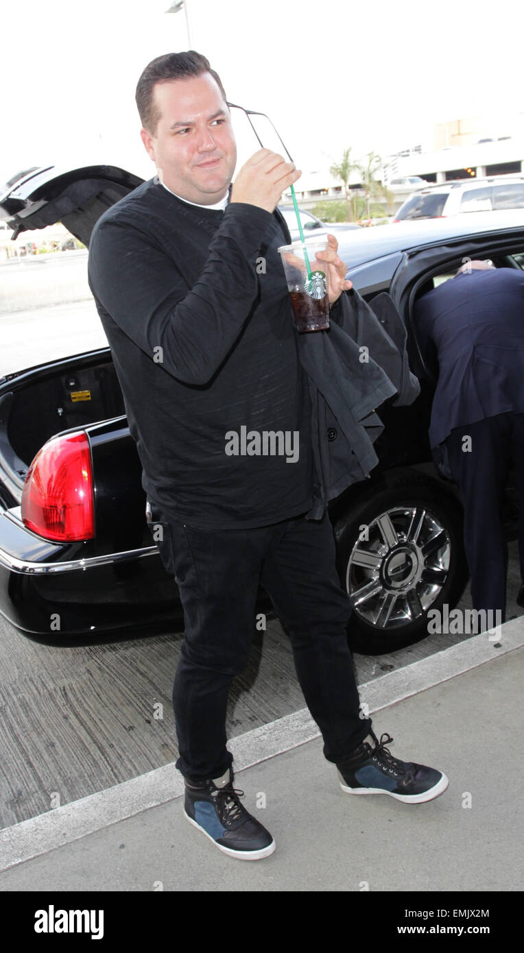 Ross Mathews departs from Los Angeles International Airport (LAX) with