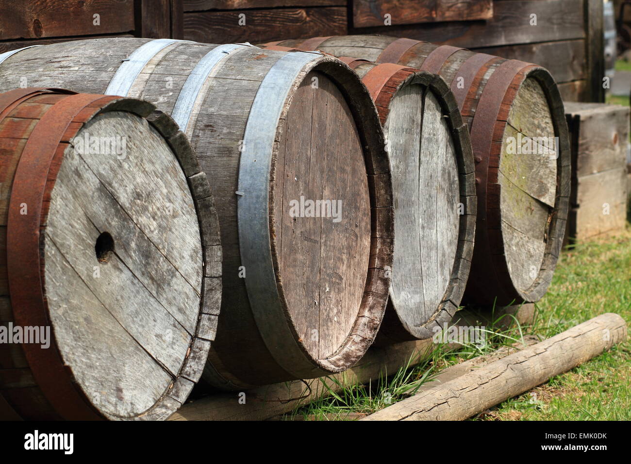 Old Barrels Stock Photo