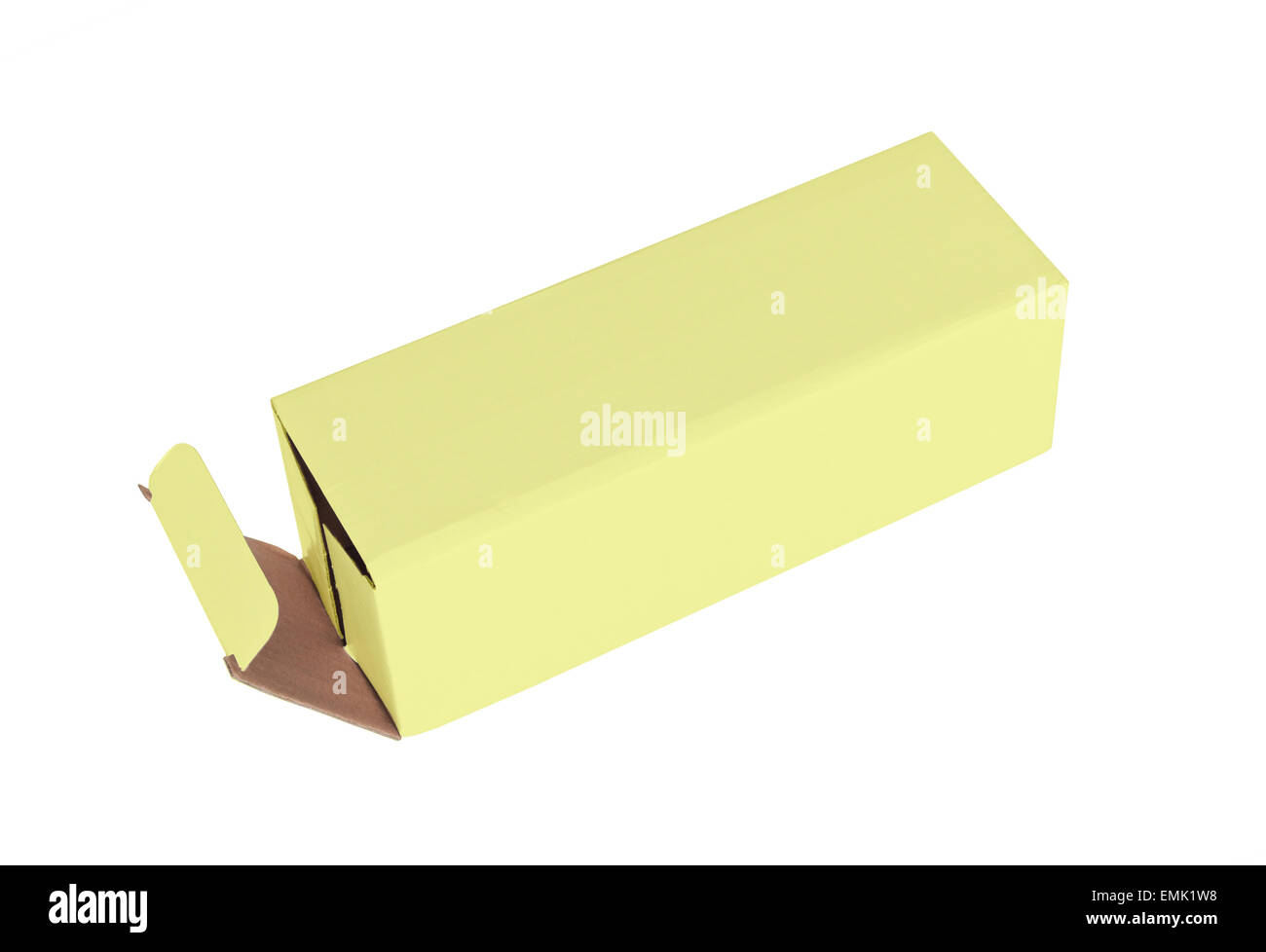Yellow cardboard box on a white background Stock Photo Alamy