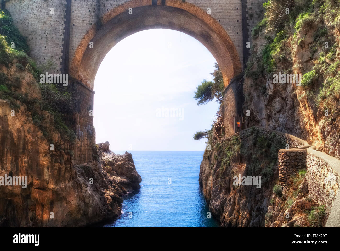 Furore, Coast of Amalfi, Salerno, Campania, Italy Stock Photo