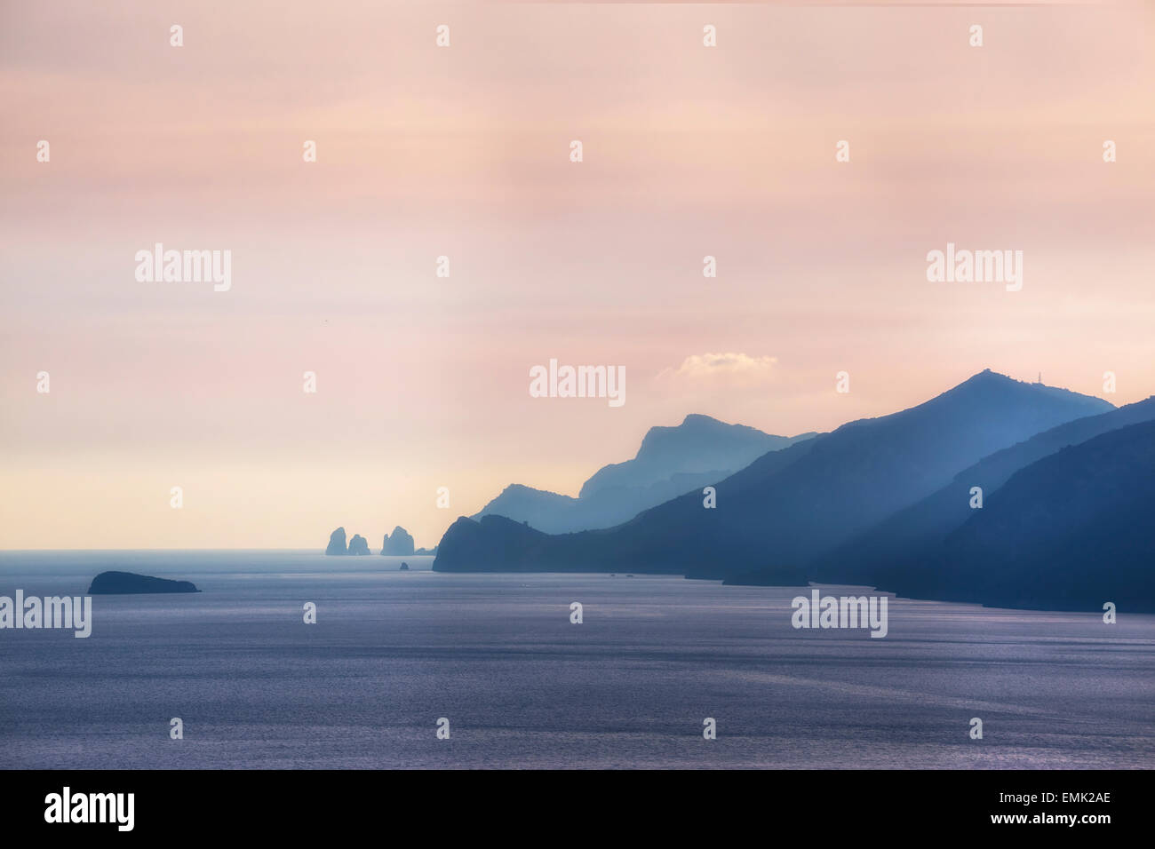 Positano sunset amalfi coast italy hi-res stock photography and images ...