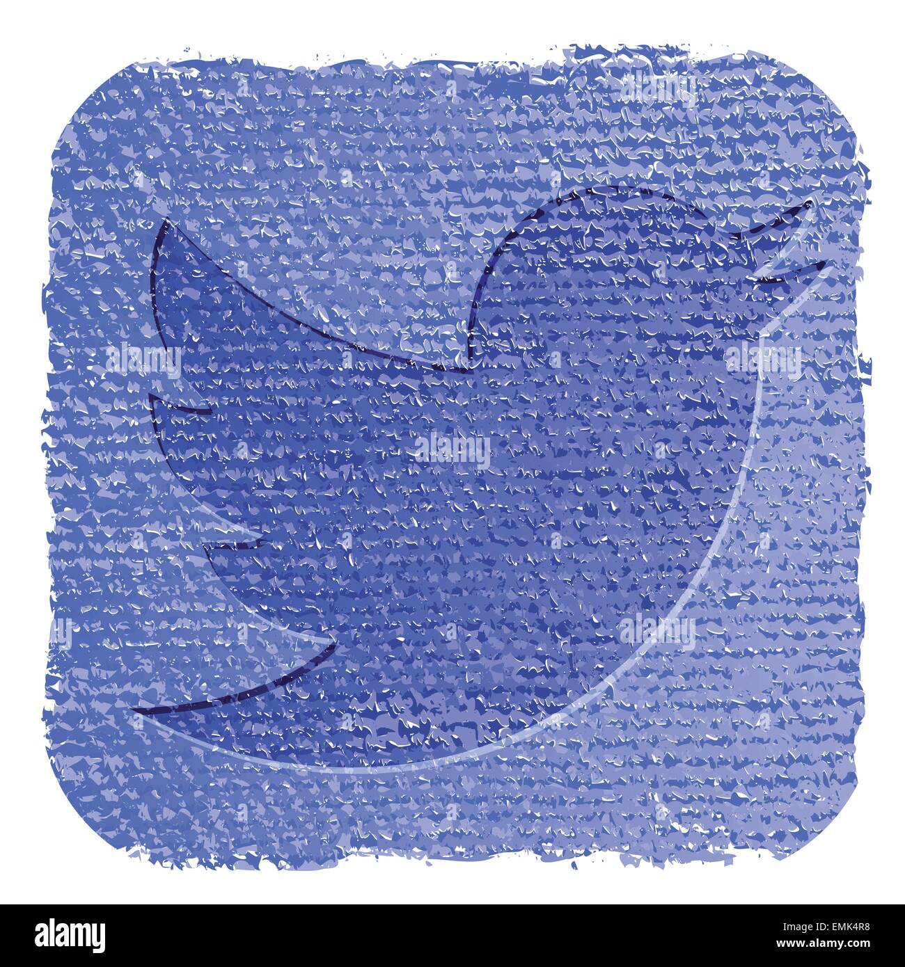 Vector illustration of the twitter icon in grunge style Stock Vector
