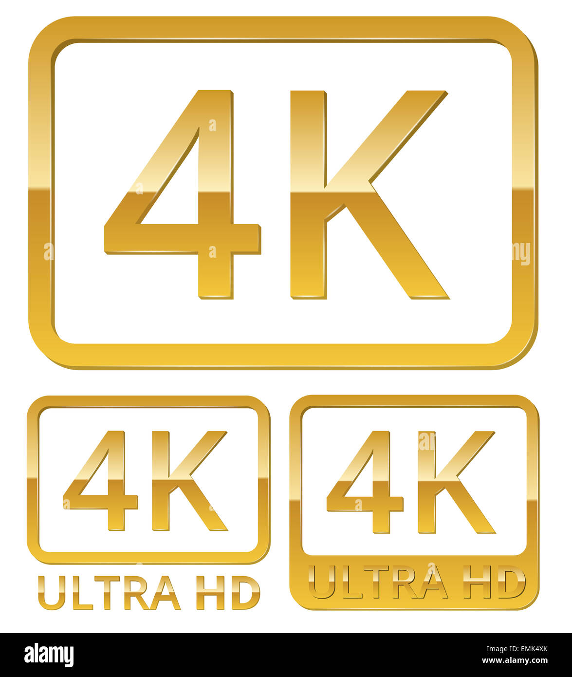 Ultra HD 4K icon Stock Photo