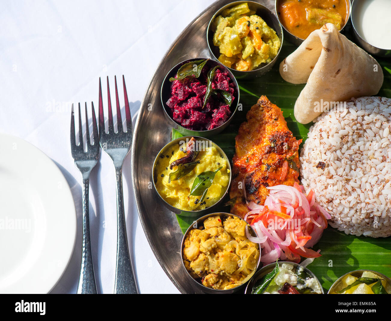 South Indian Thali, gourmet restaurant Malabar Junction, Boutique Hotel