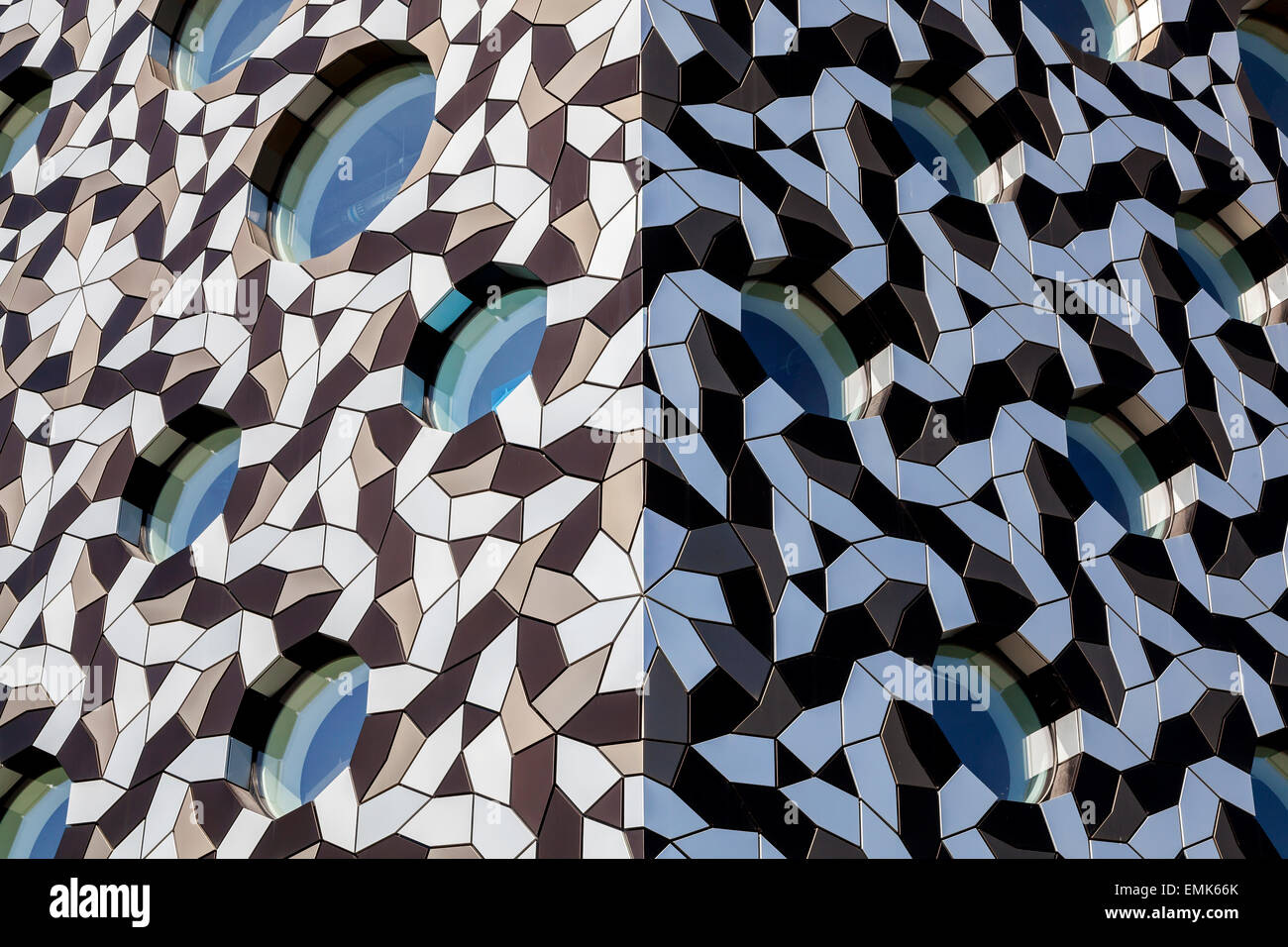 Detail of the facade of the Ravensbourne College of Design and Communication, Greenwich, London, England, United Kingdom Stock Photo