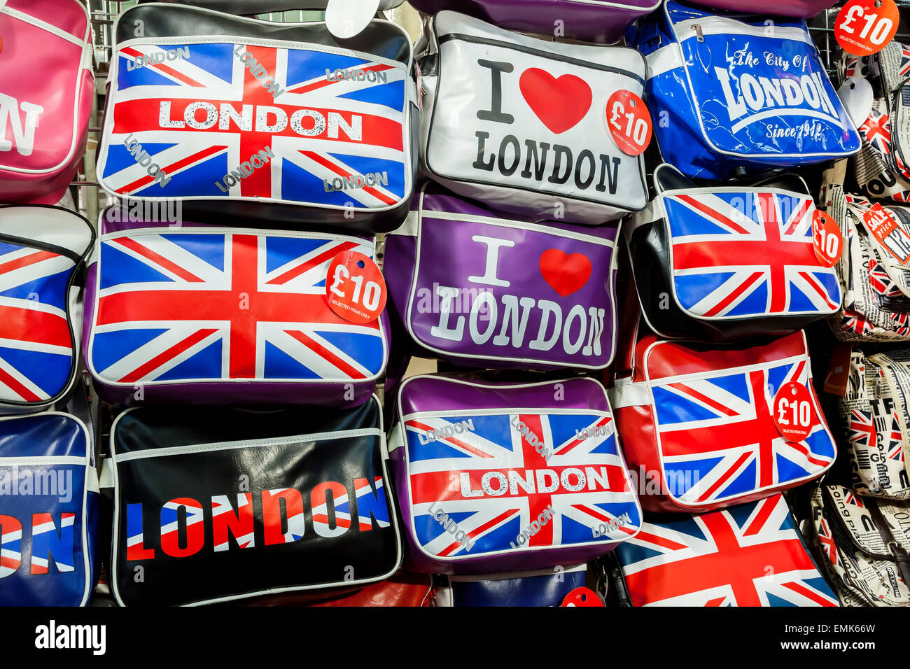 Bags, London souvenirs, London, England, United Kingdom Stock Photo Alamy
