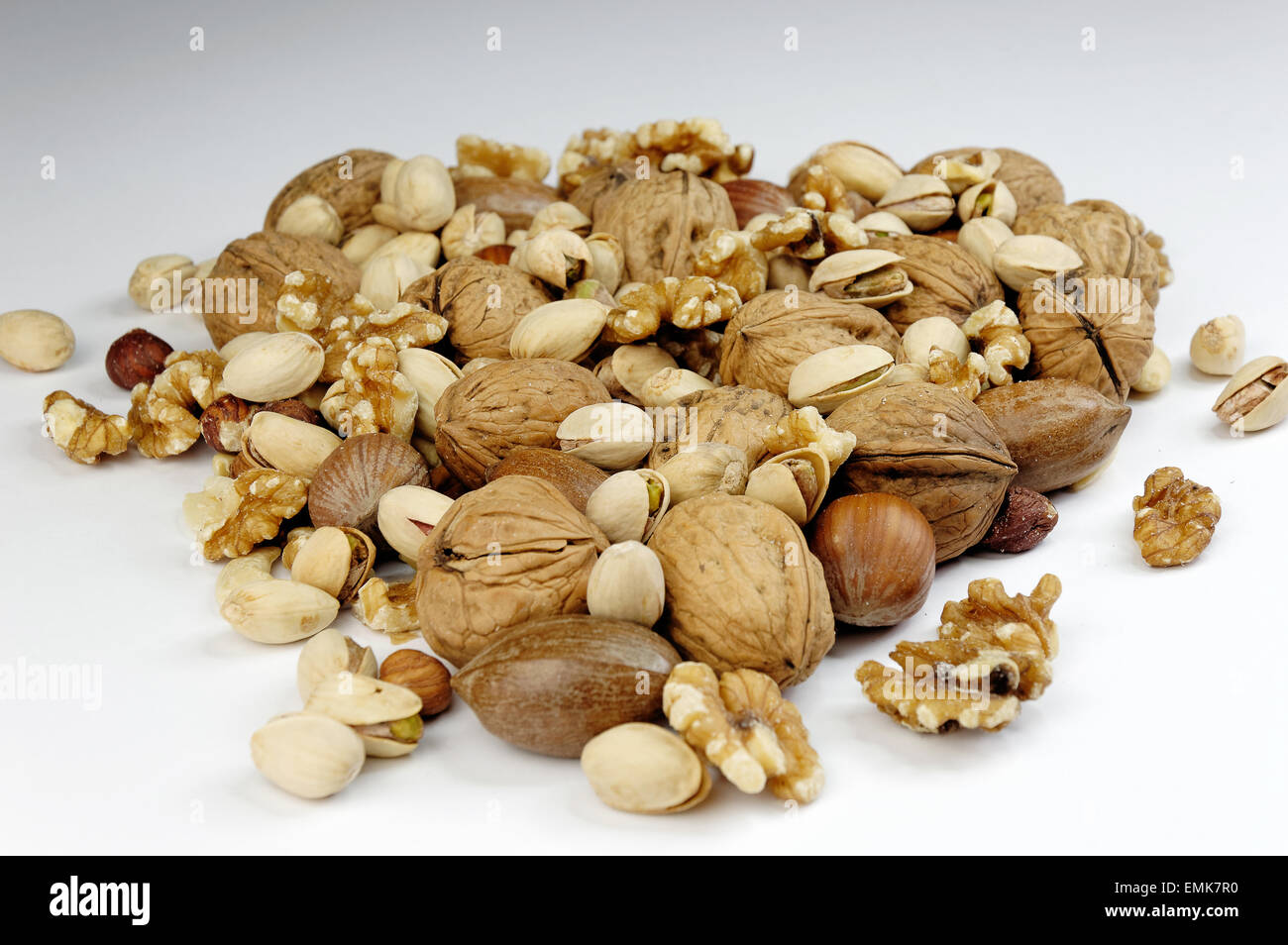 Various nuts, walnuts, hazelnuts, pistachios Stock Photo Alamy