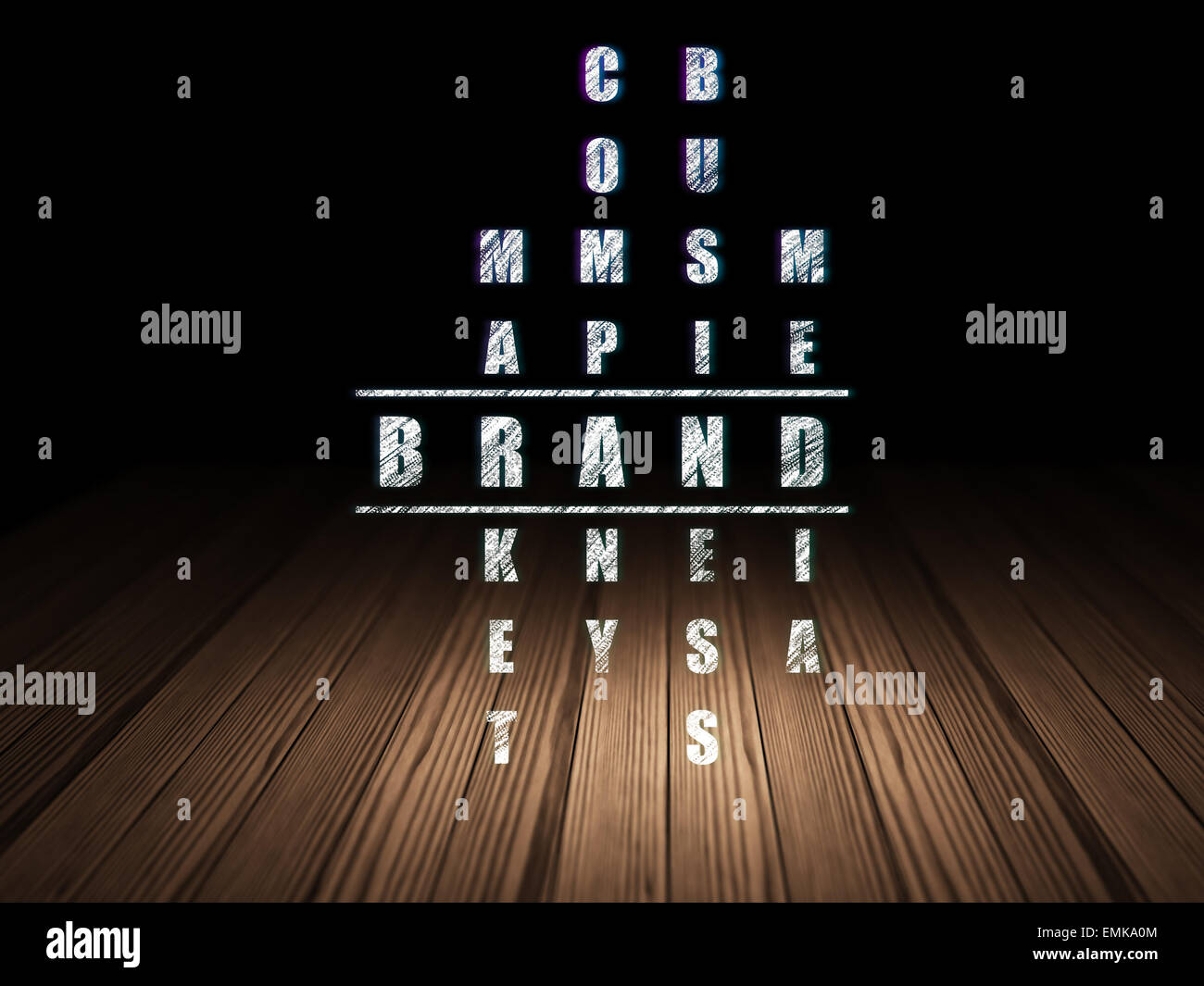 Advertising concept: word Brand in solving Crossword Puzzle Stock Photo Advertising concept: word Brand in solving Crossword Puzzle Stock Photo