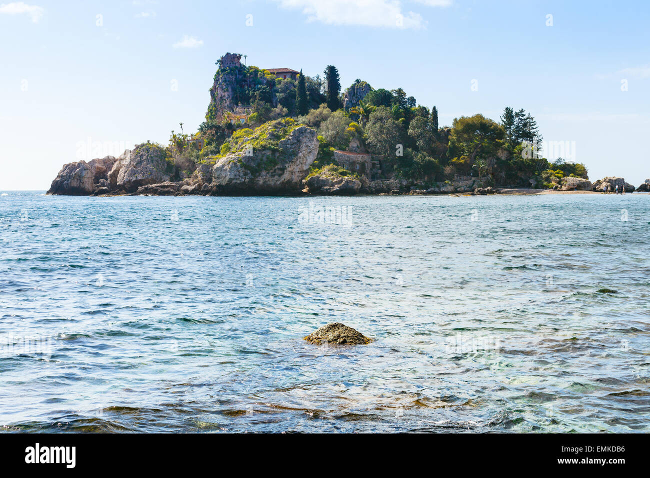 small island Isola Bella near Taormina resort, Sicily in spring Stock Photo