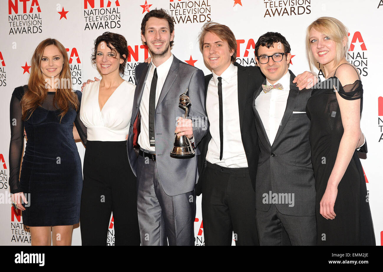 26.JANUARY.2011. LONDON THE CAST OF THE INBETWEENERS AT THE PRESSROOM OF  THE NATIONAL TV AWARDS AT THE O2 ARENA IN GREENWICH Stock Photo - Alamy