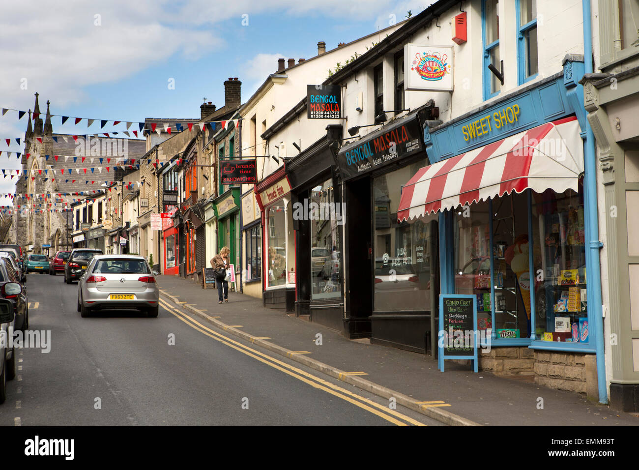 UK, England, Lancashire, Ribble Valley, Clitheroe, Moor Lane, independent shops Stock Photo