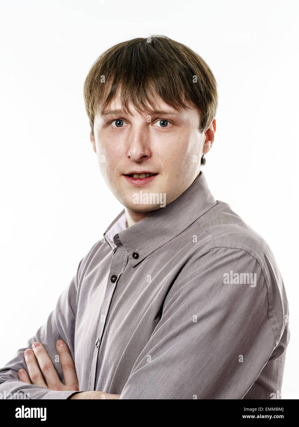 Portrait of a handsome man, isolated over a white background Stock ...