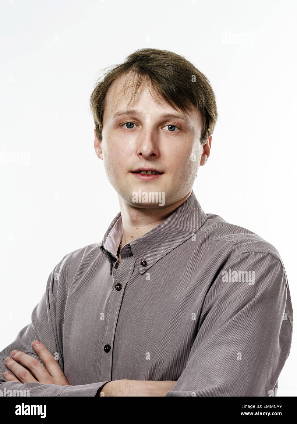 Portrait of a handsome man, isolated over a white background Stock ...