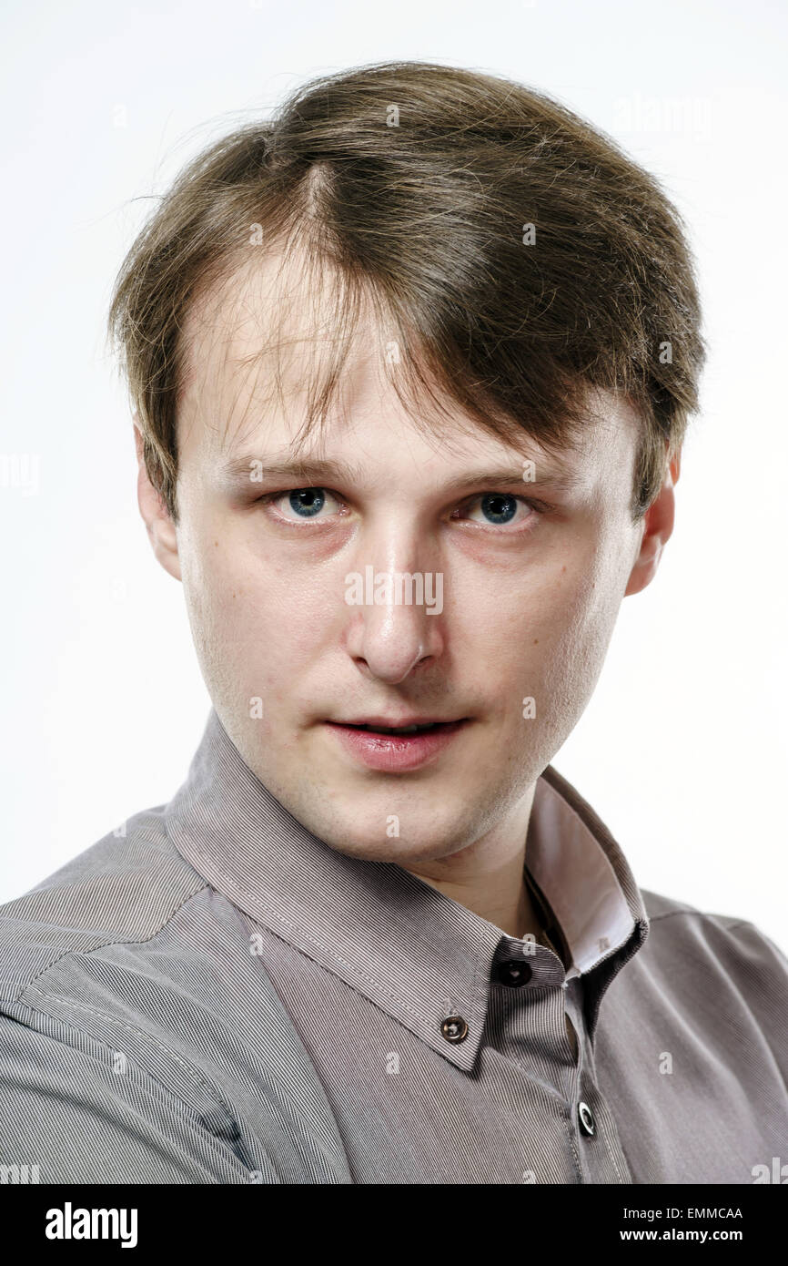 Portrait of a handsome man, isolated over a white background Stock ...
