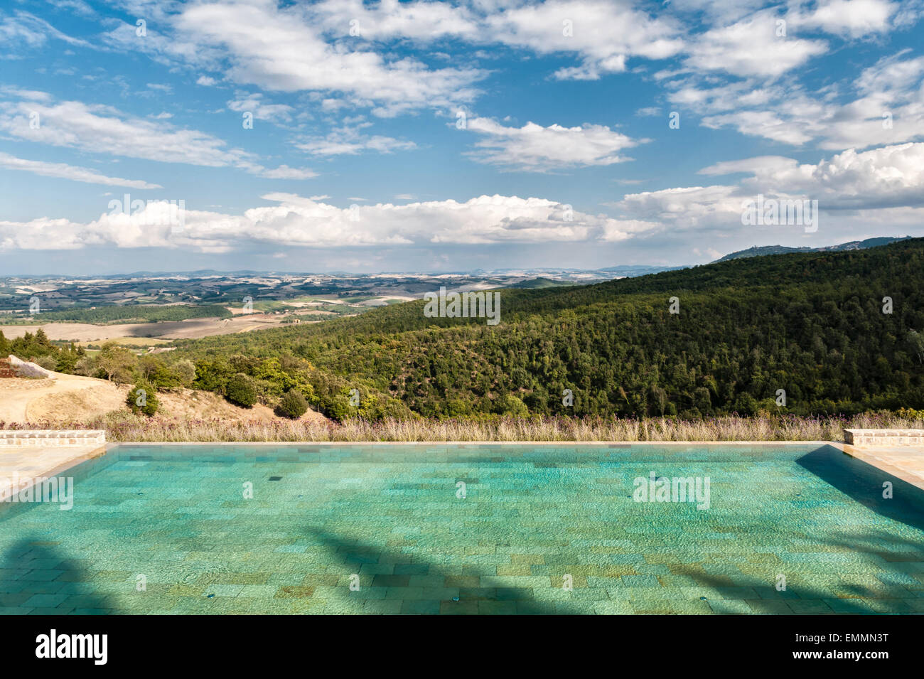 The spectacular infinity pool at Castiglion del Bosco, Val d'Orcia
