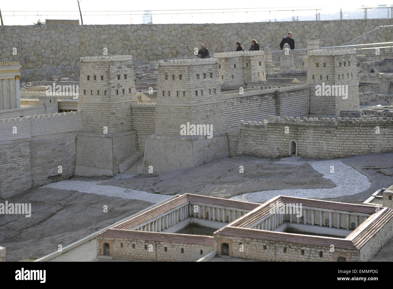 Model of the city of Jerusalem and the so-called Second Temple destroyed by the Romans in 70 AD. Israel. Scale 1:50. Stock Photo