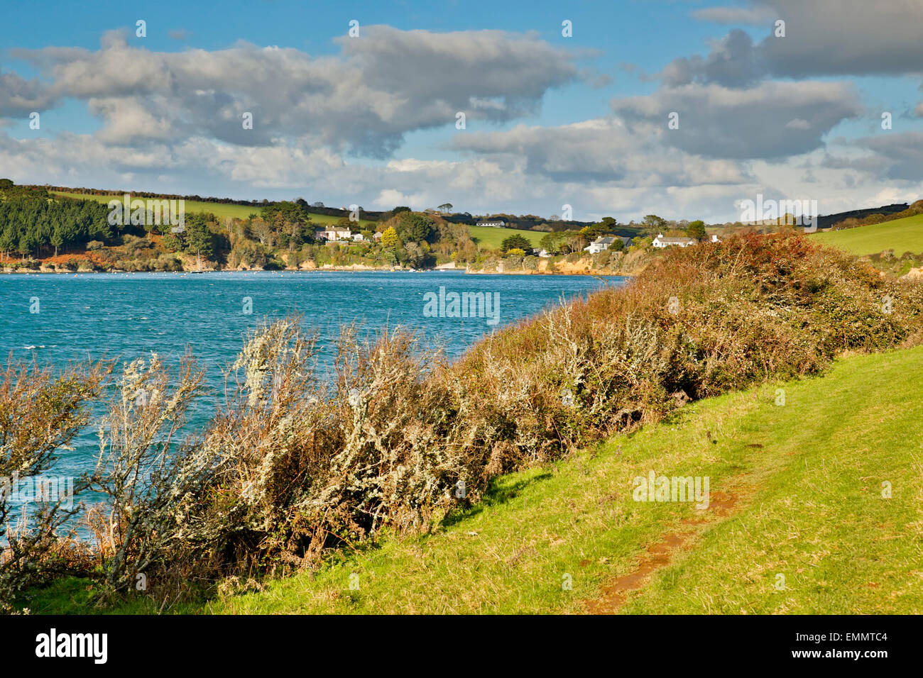 St Just in Roseland; Coastal Footpath Cornwall; UK Stock Photo