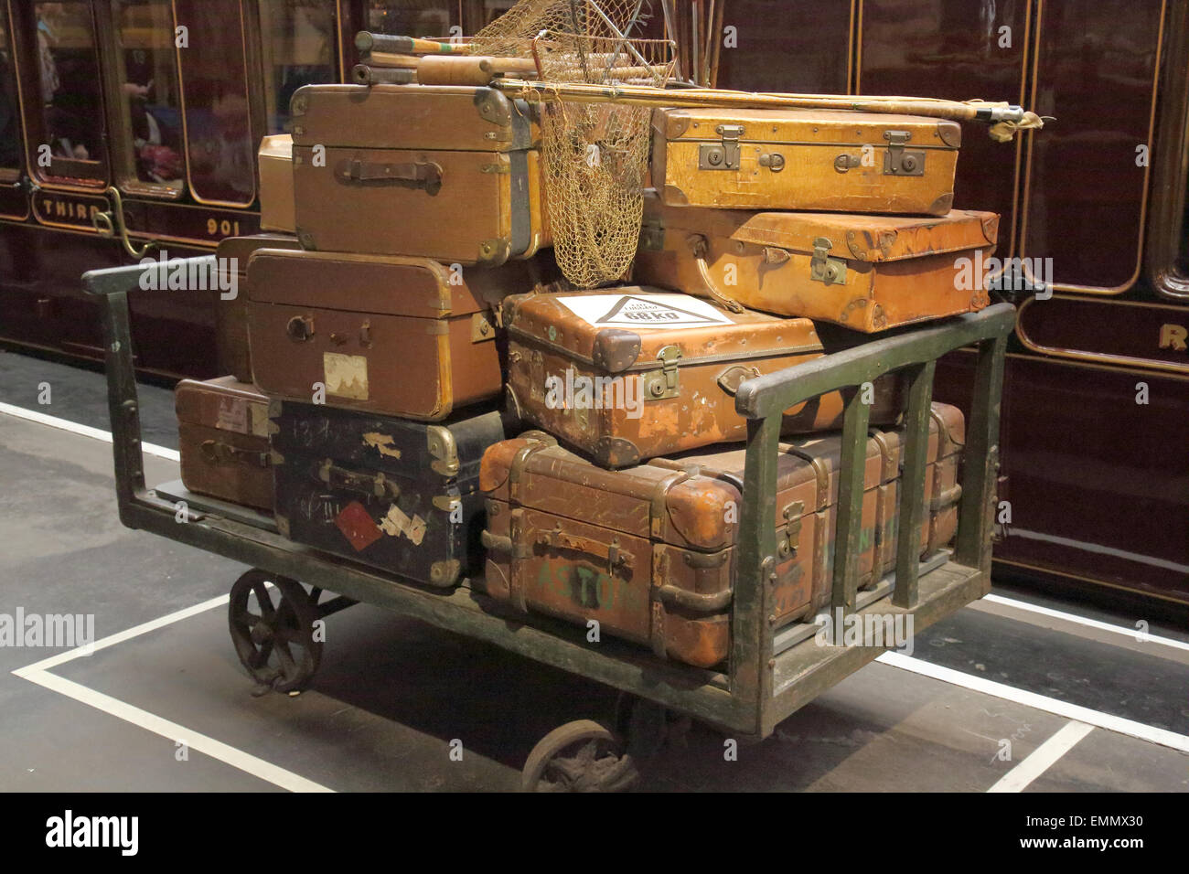 old luggage in the national railway museum in york Stock Photo Alamy