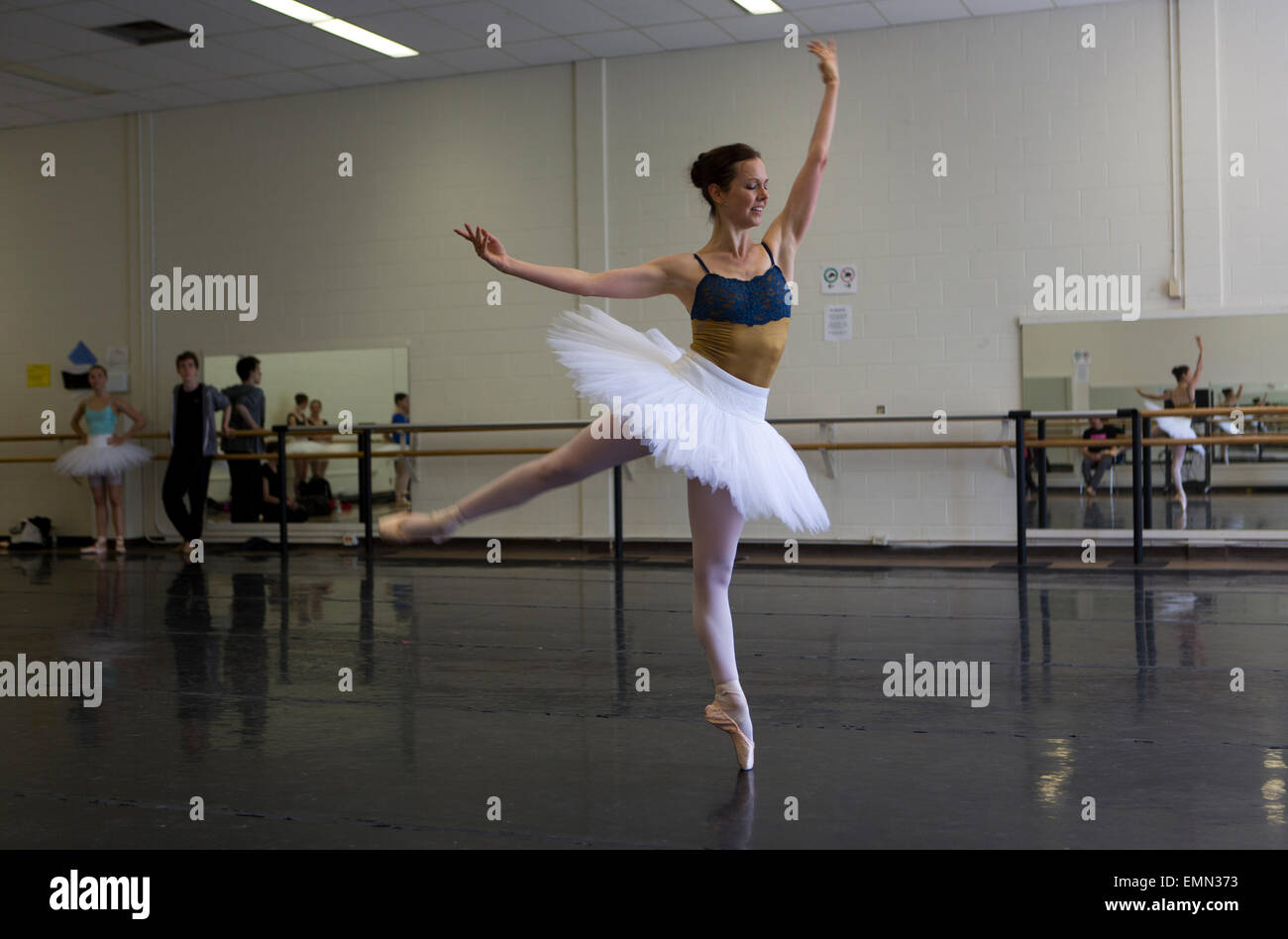 ballet dancers are training in Banff cultural center, Canada Stock