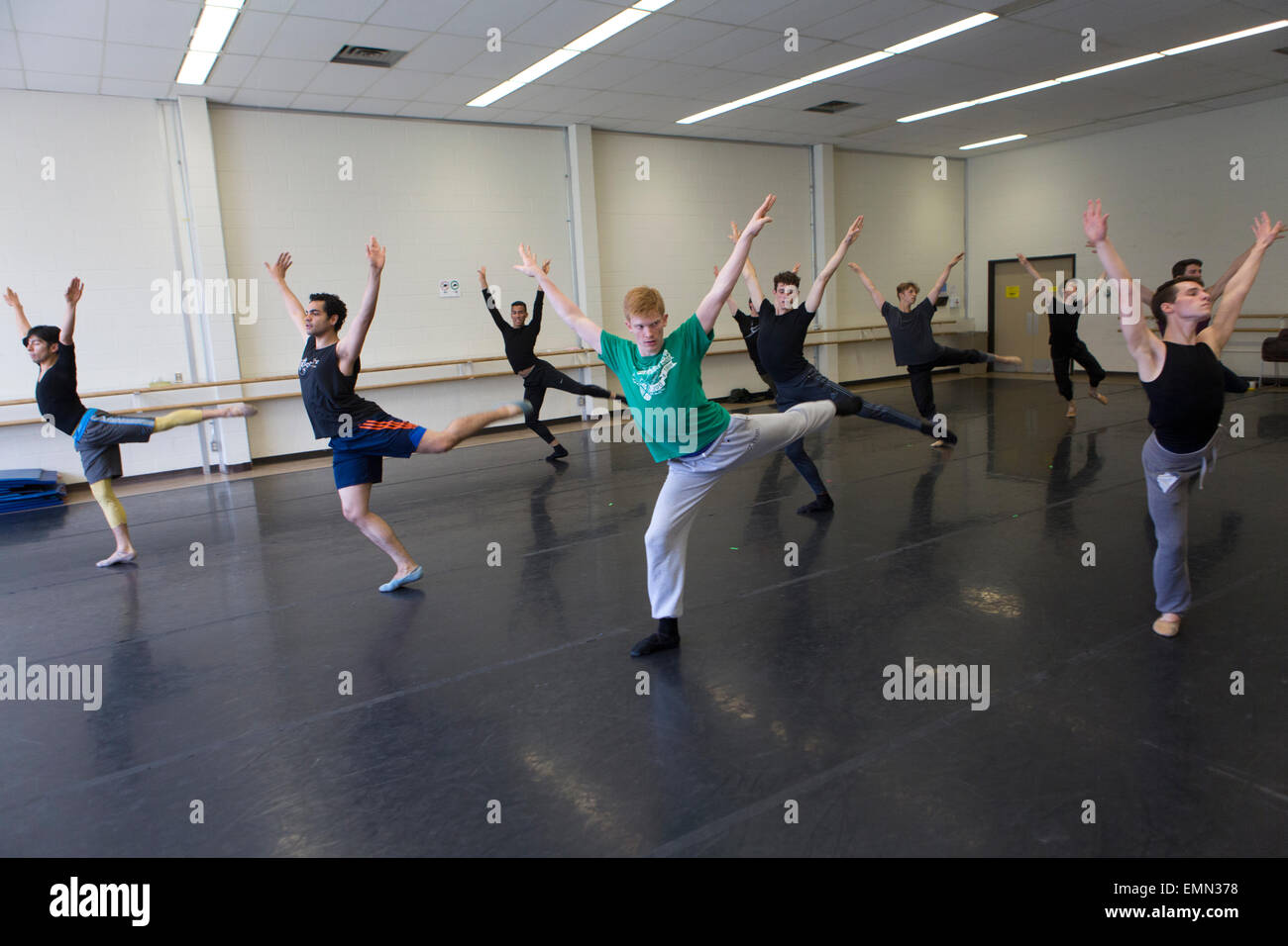 ballet dancers are training in Banff cultural center, Canada Stock Photo