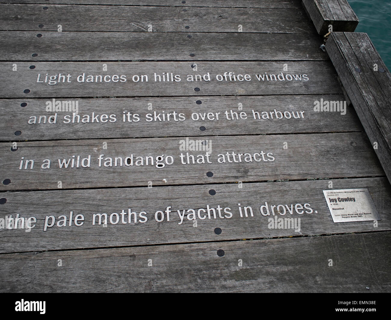 Poetry on Wharf Stock Photo