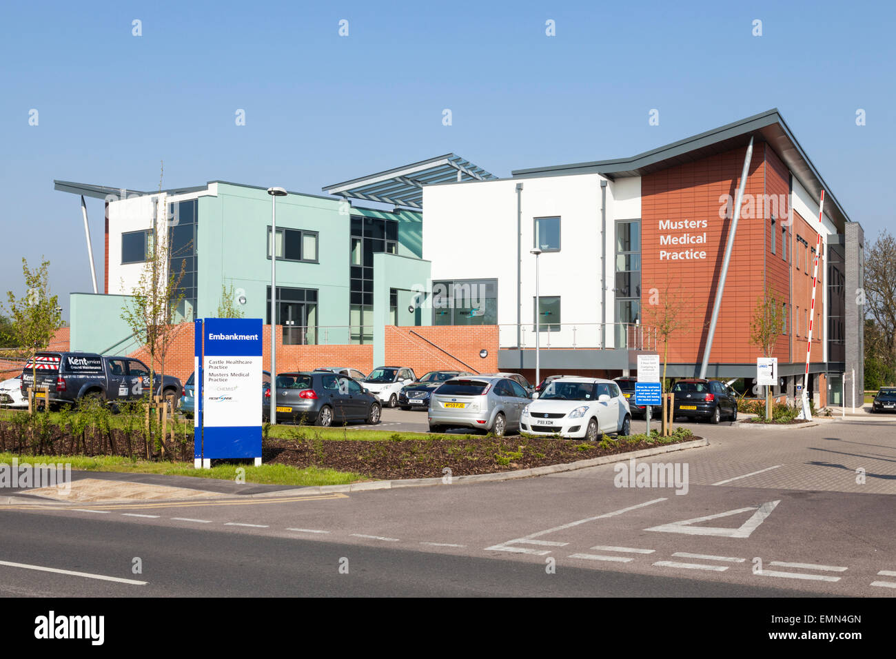 Musters Medical Practice and Castle Healthcare Practice at Embankment Primary Care, West Bridgford, Nottinghamshire, England, UK Stock Photo