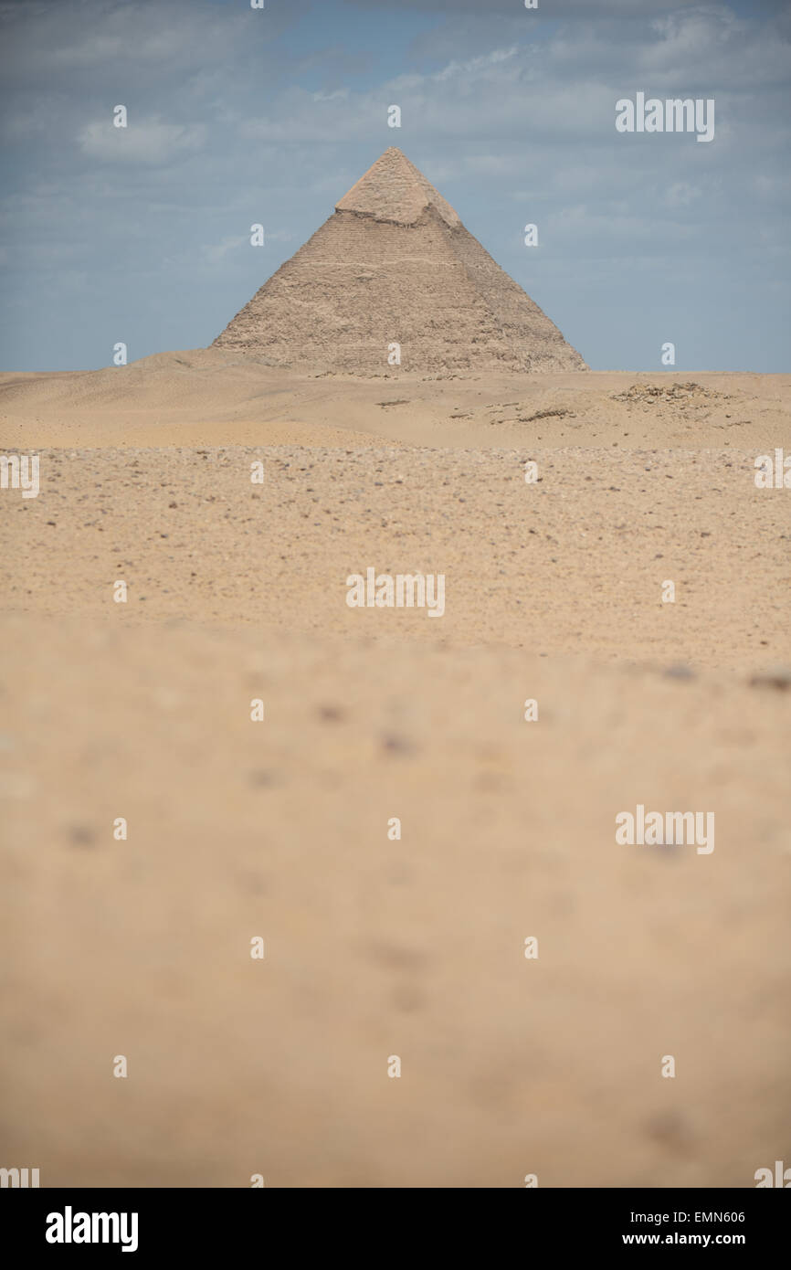 The Pyramids of Giza, near Cairo, in Egypt. Stock Photo