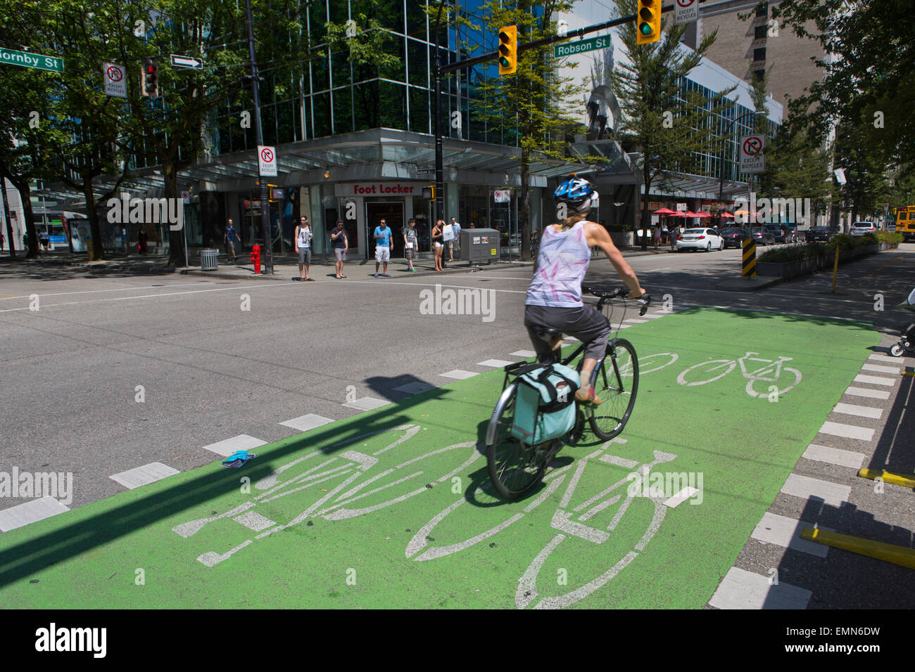 cyclist in Vancouver Stock Photo