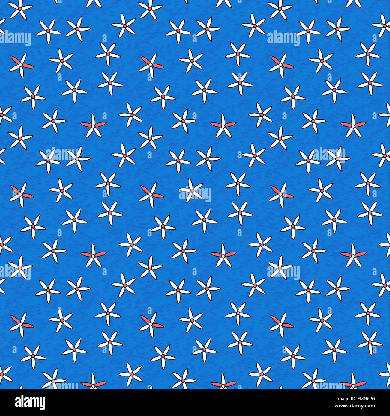 Seamless retro pattern of small flowers on blue background Stock Vector ...