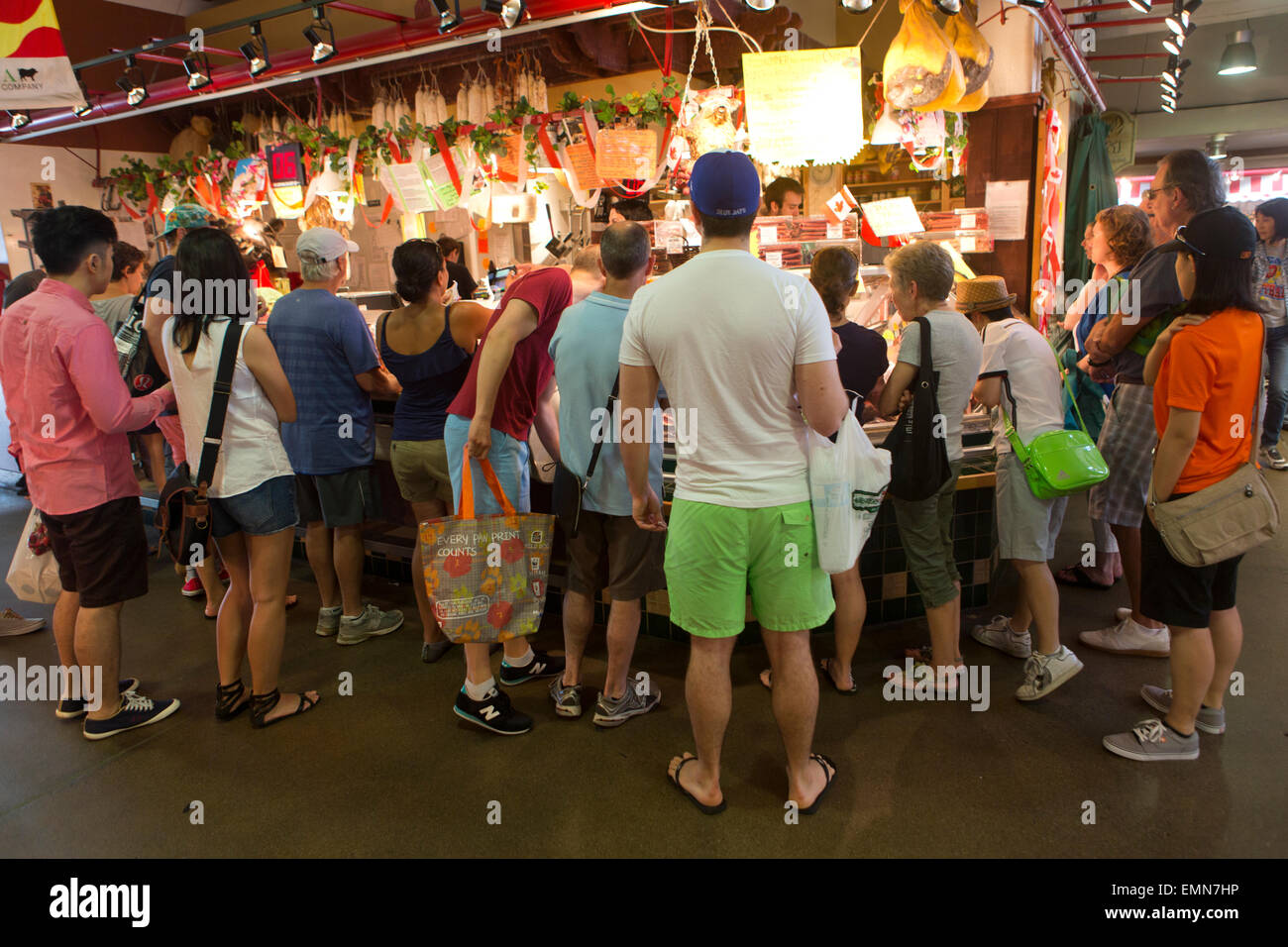 biological food market on Granville island, Vancouver Stock Photo