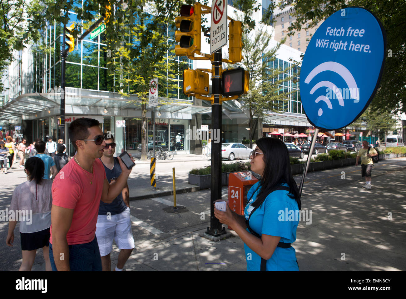 Mobile wifi network advertisement in Vancouver Stock Photo Alamy