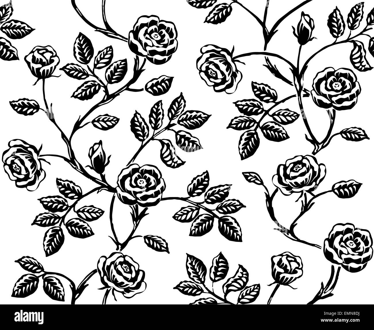 Rose pattern Black and White Stock Photos & Images - Alamy