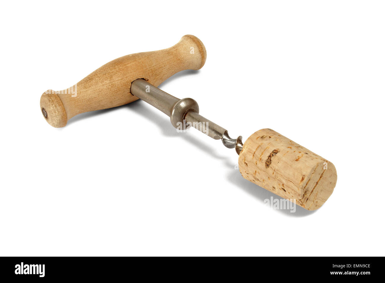 Vintage corkscrew with cork Stock Photo Alamy