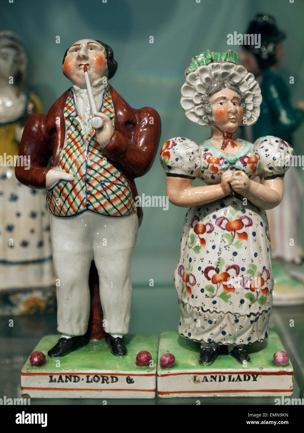 Figures made out of pottery in Brighton Museum Stock Photo