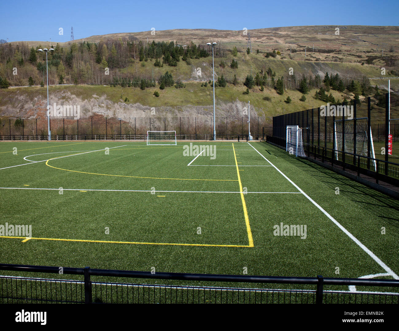 Ebbw Vale Sports Centre outdoor pitches, Blaenau Gwent, Wales, UK Stock